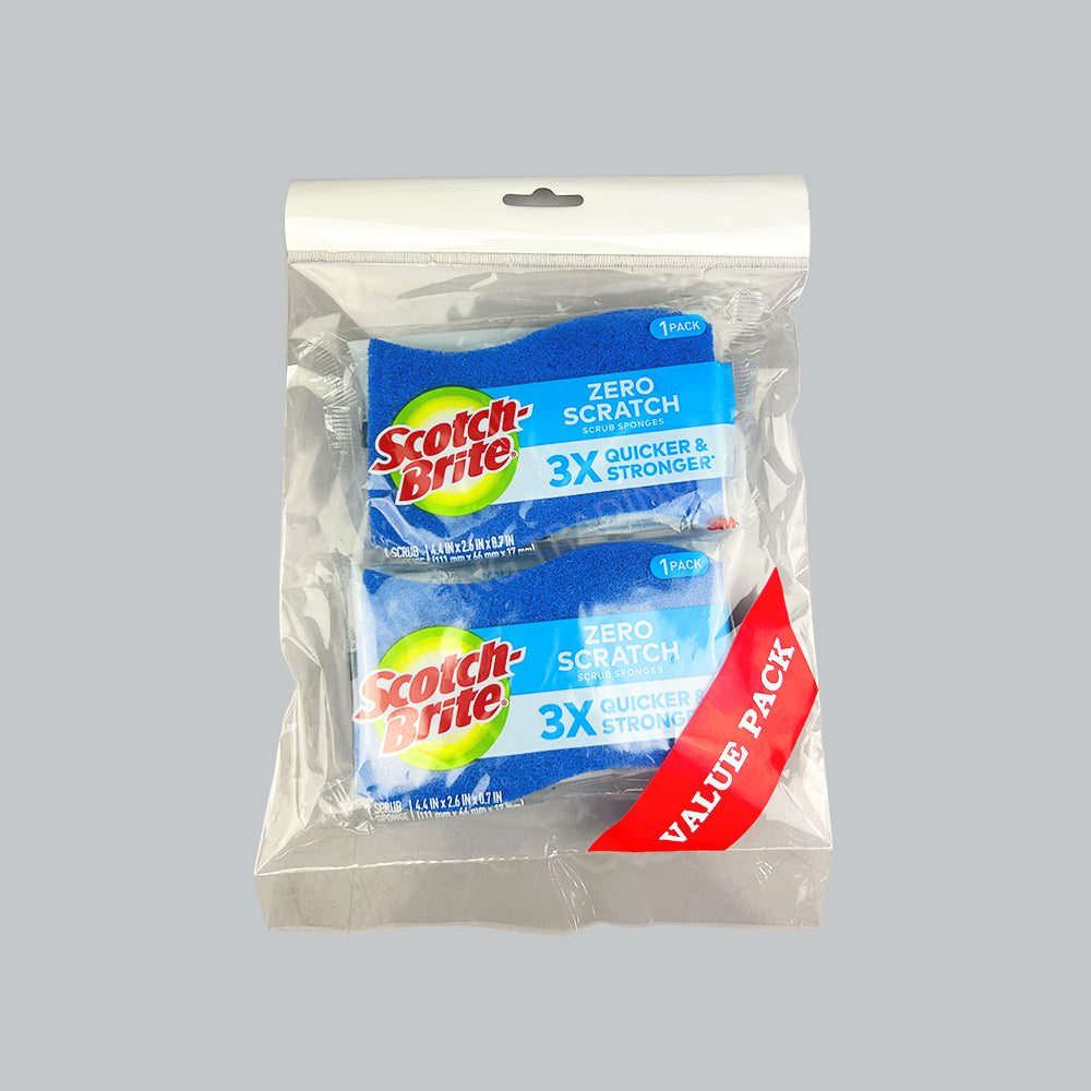 3M S/B ZERO SCRATCH SCRUB SPONGE 2'S/PK (VALUE PK)
