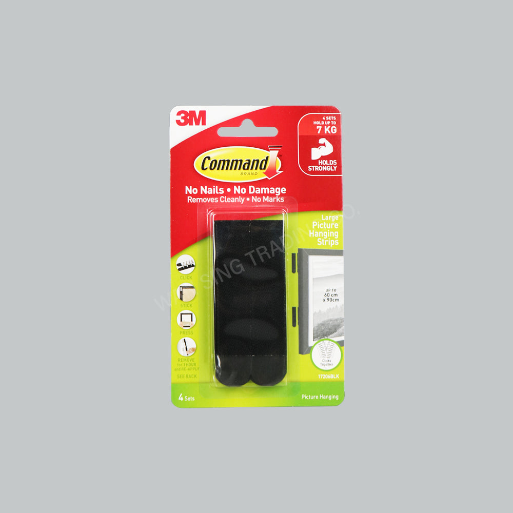 3M 17206BLK CMD BLK LRG PICTURE HANGING STRIP 4SET