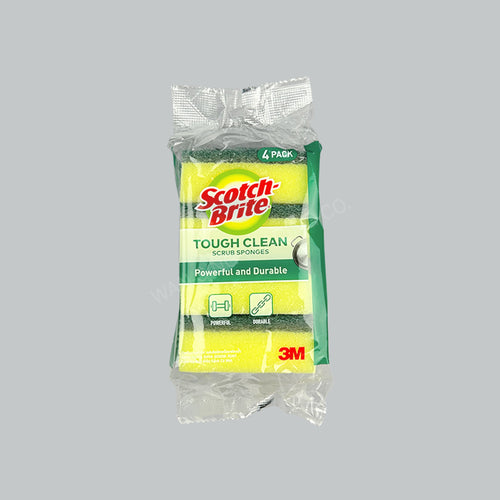 3M S/B TOUGH CLEAN SCRUB SPONGE SQ 4'SX24PKT/CTN