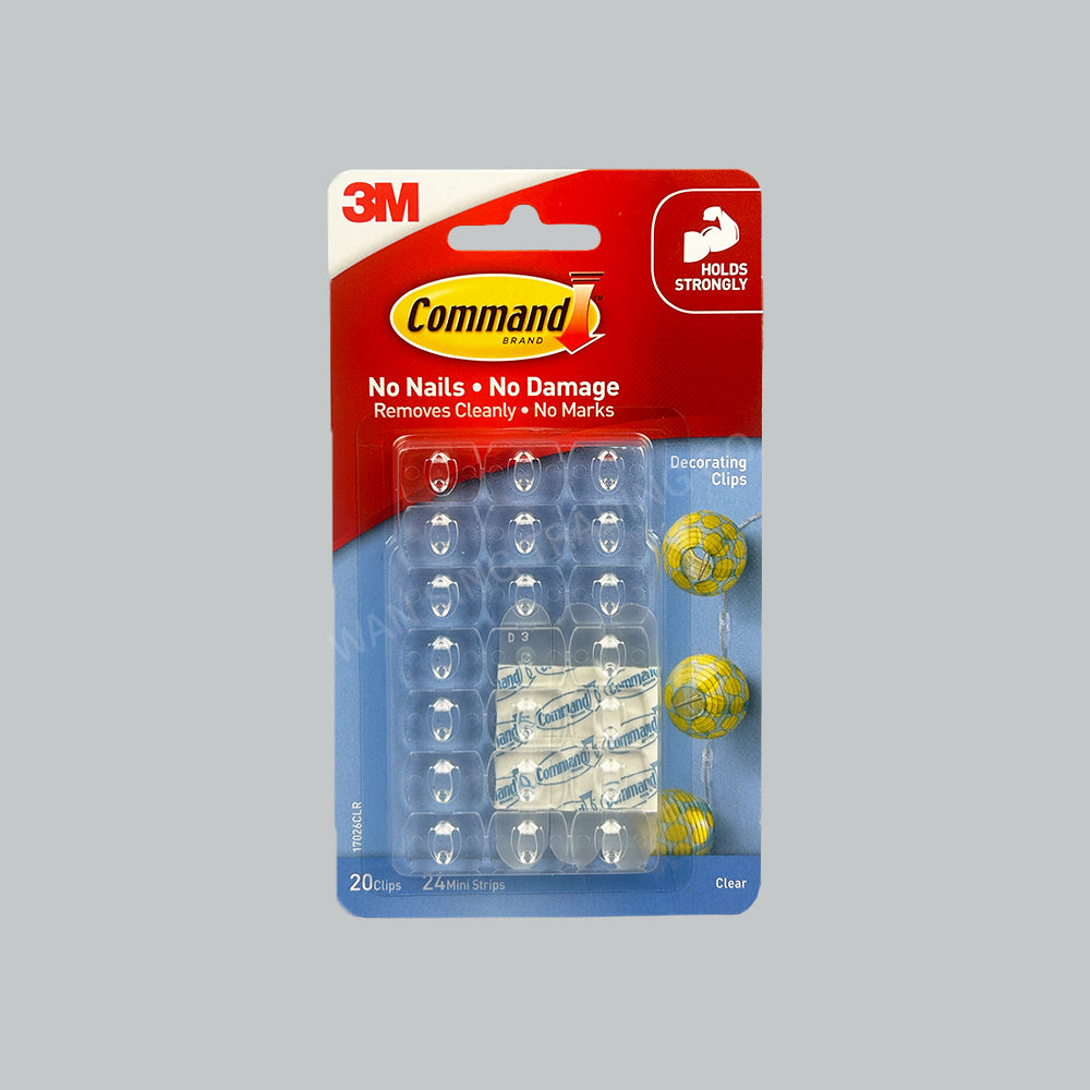 3M 17026CLR CMD DECOR CLIP 20CL 24ST 6PKT/BAG
