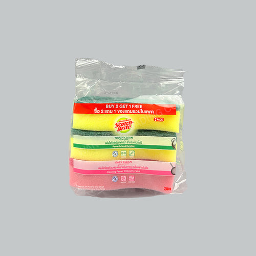 3M S/B TOUGH CLEAN & EASY CLEAN SCRUB SPONGE 3'S