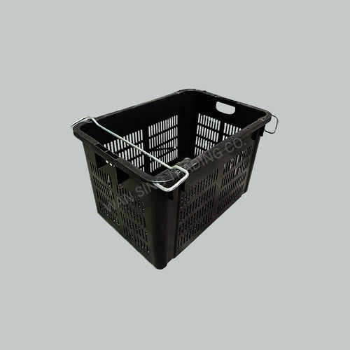 WINNER 120, IND REC BASKET W/HDL 600X400X420MM BLK