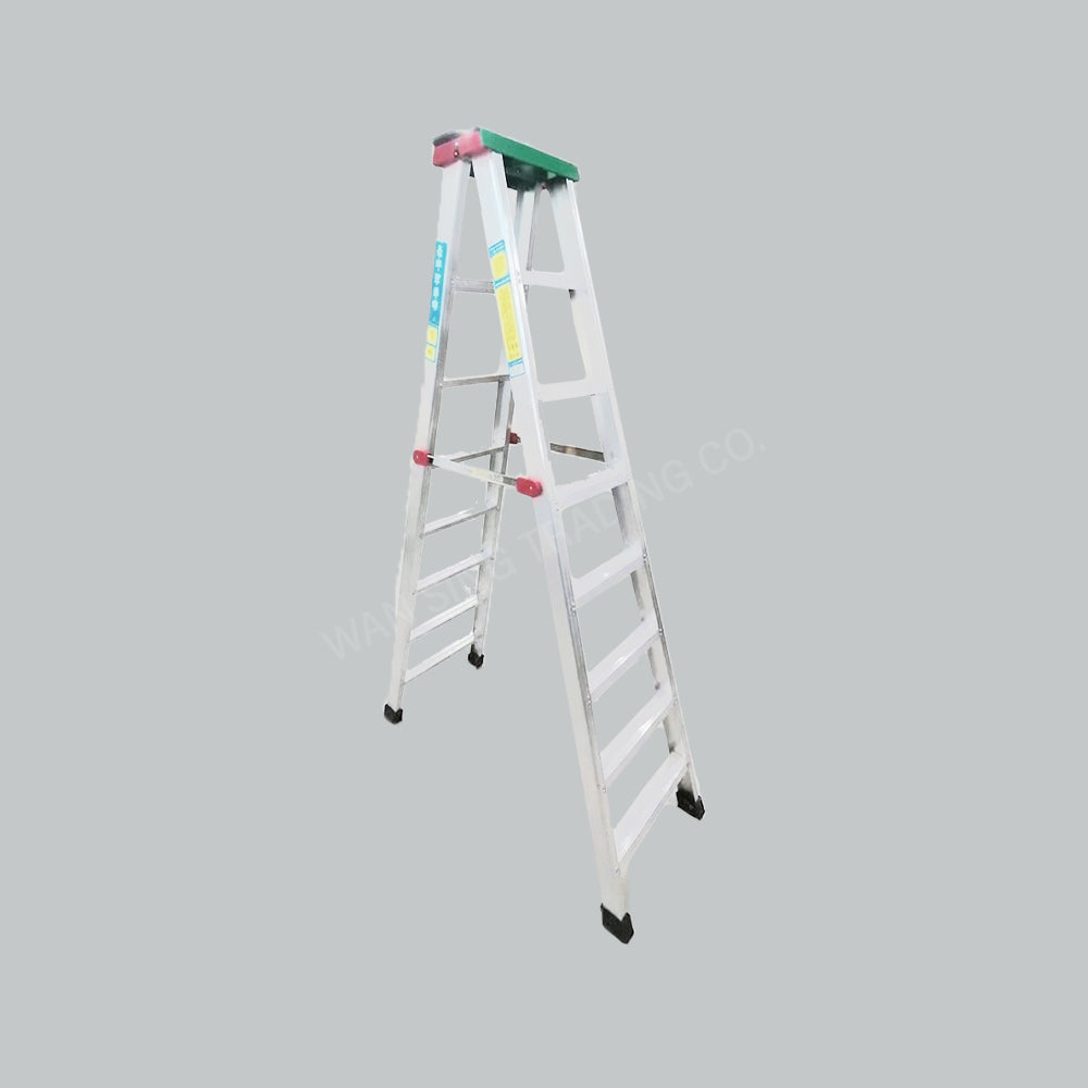 ALUMINIUM 8-STEPS LADDER DOUBLE SIDED
