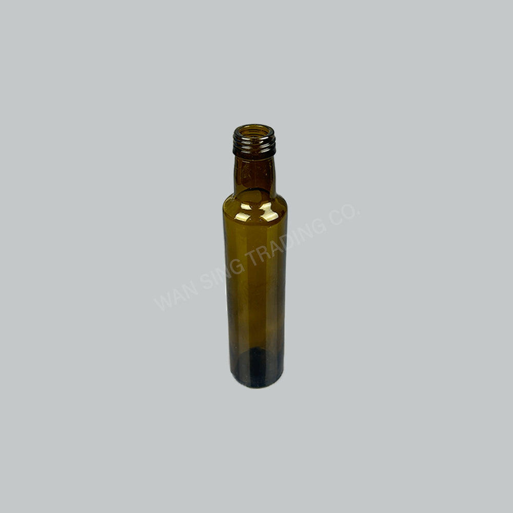 MJ ROUND GLASS BOTTLE GREEN 250ML W/LID