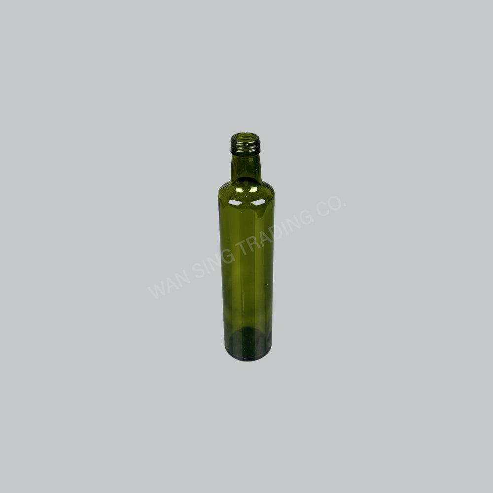 MJ ROUND GLASS BOTTLE GREEN 500ML W/LID