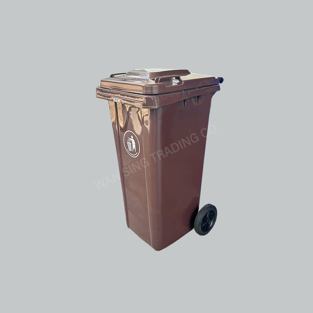 KBM 120L GARBAGE BIN W/WHEEL - BROWN