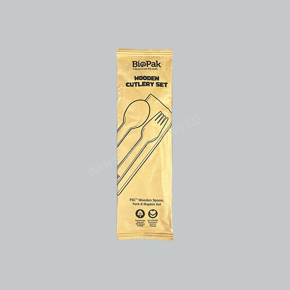BP WOODEN CUTLERY SET (SP,FR,NP) 100PKTX4OTR/CTN