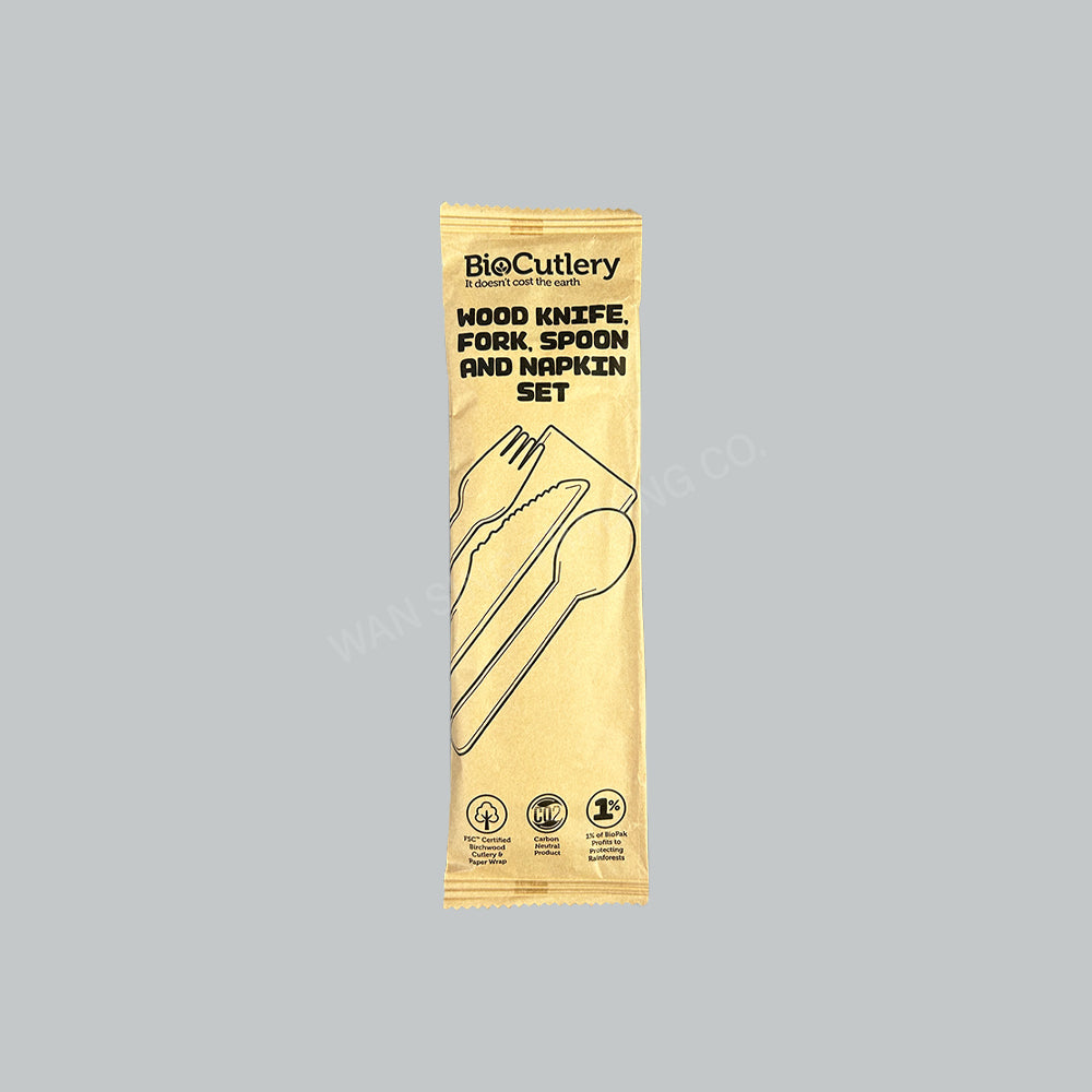 BP WOODEN CUTLERY SET(KN,FR,SP,NP) 100PKTX4OTR/CTN