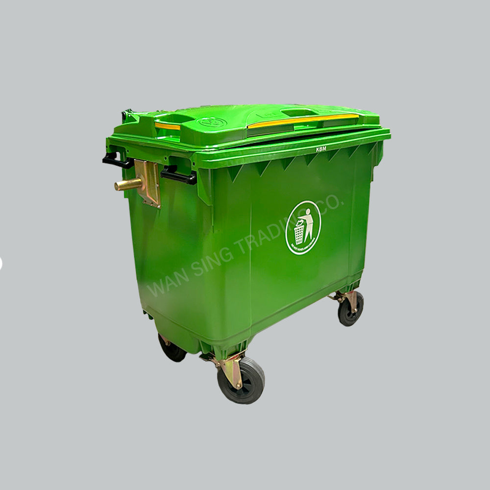 KBM 660L GARBAGE BIN W/WHEEL - GREEN