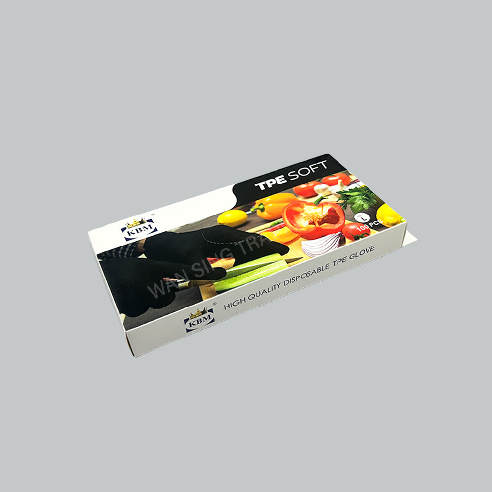 KBM TPE DISPOSABLE GLOVE (L) BLK 100'SX50BOX/CTN