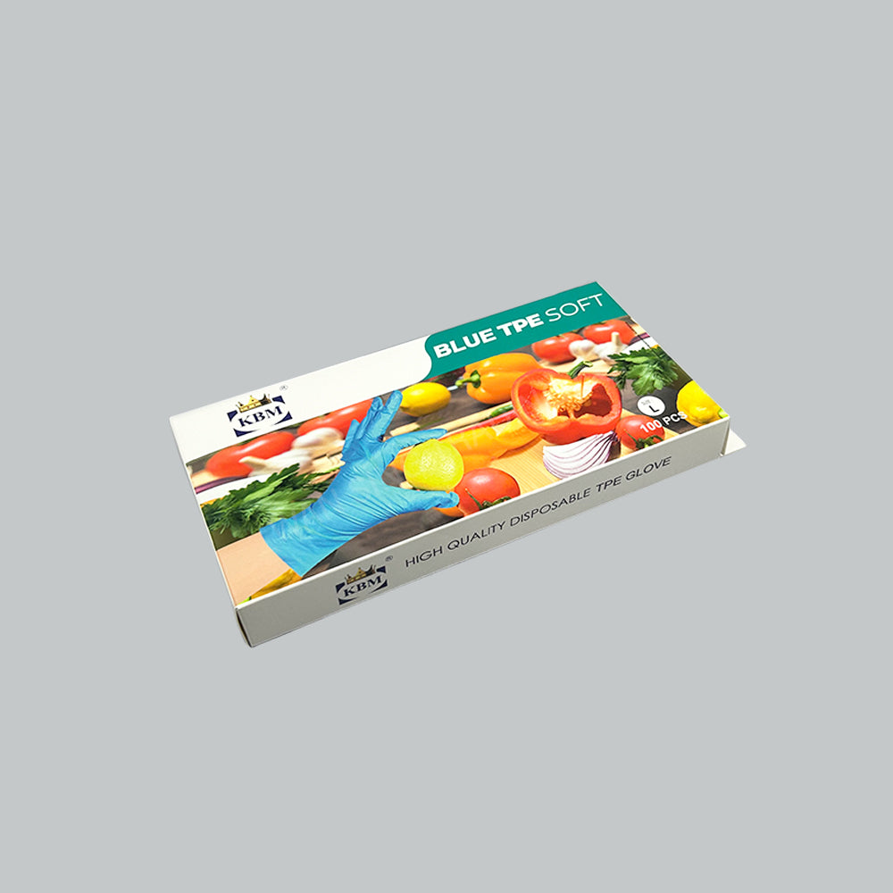 KBM TPE DISPOSABLE GLOVE (L) BLU 100'SX50BOX/CTN