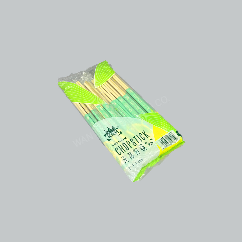 KBM PANDA BAMBOO CHOPSTICK W/WRAPPER 40PAIRX120PKT