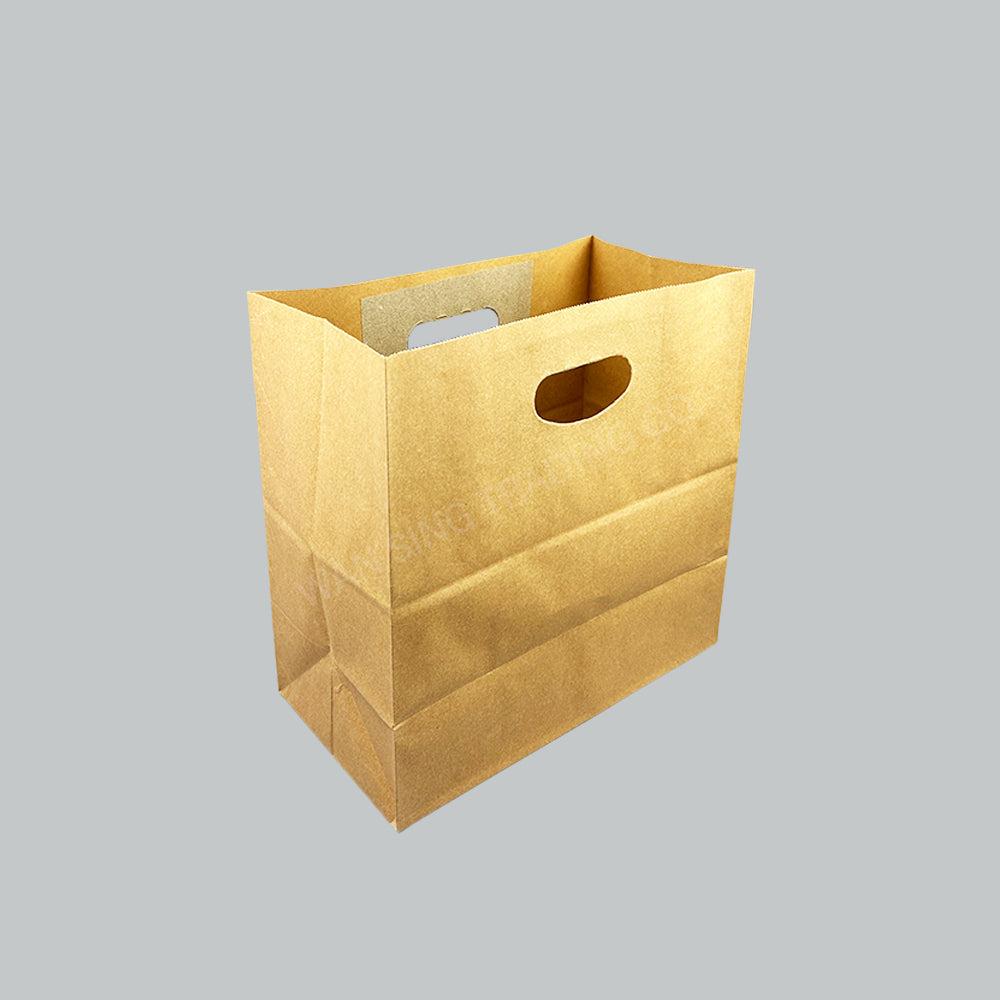 TBH/DP BROWN PAPER BAG SOS#11 W/DIECUT HDL 28X28CM