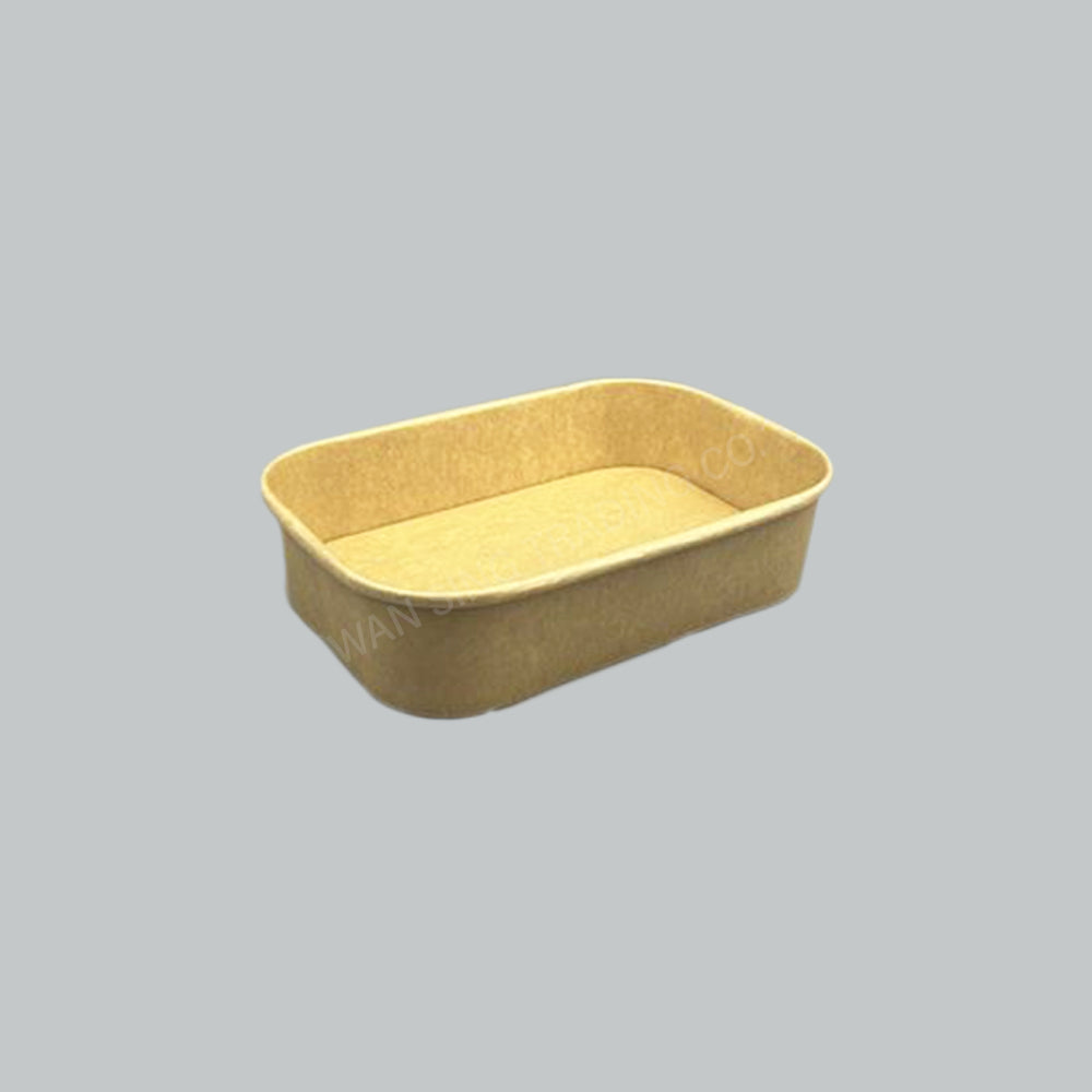 ST/SEA KRAFT PAPER RECT LUNCH BOX 500ML 50'S