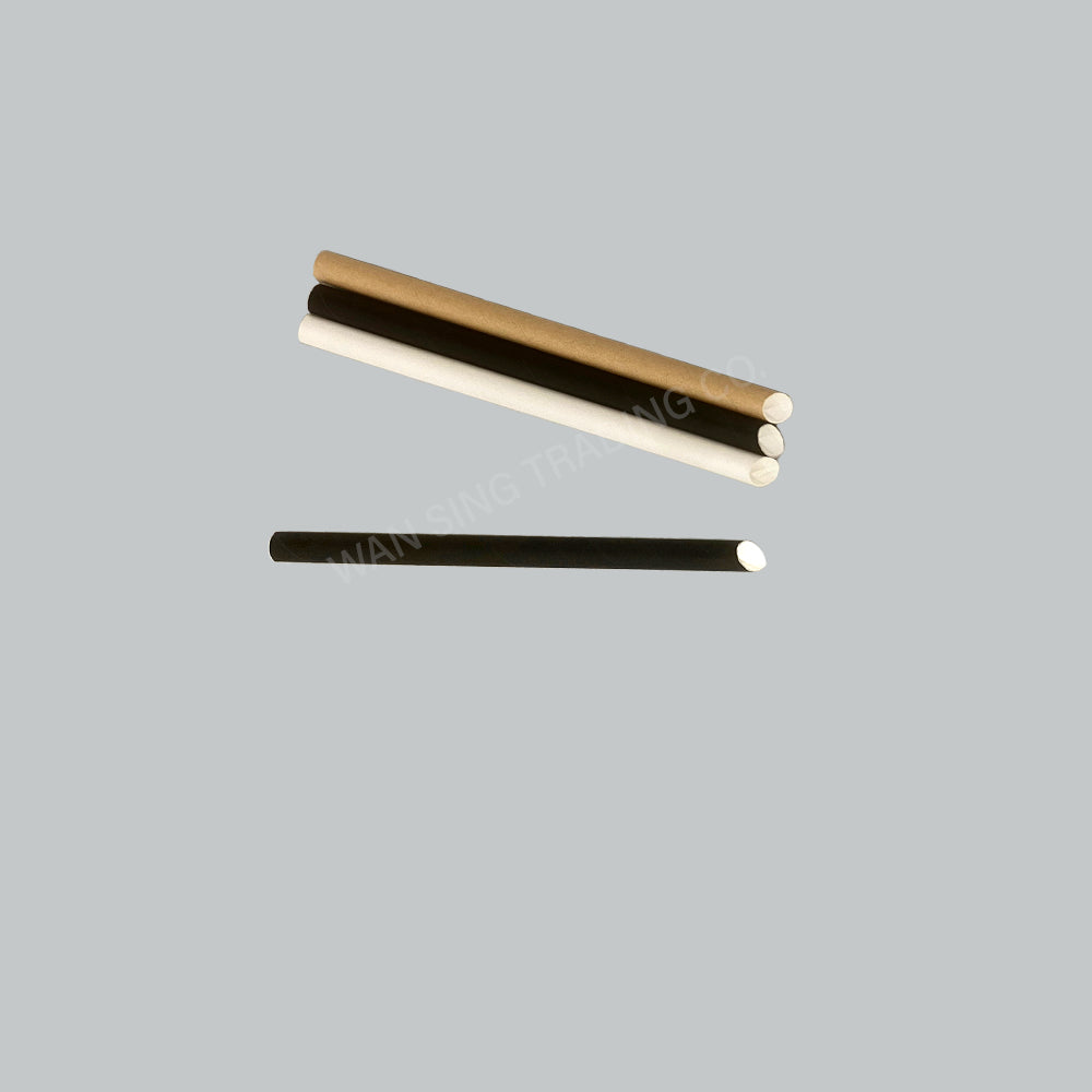 PAPER BUBBLE TEA STRAW (SHARP END) KRAFT/BLK/WHT