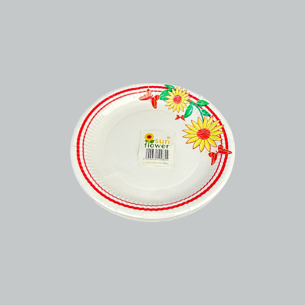 KBM PAPER PLATE 9" (SUNFLOWER) 20'S