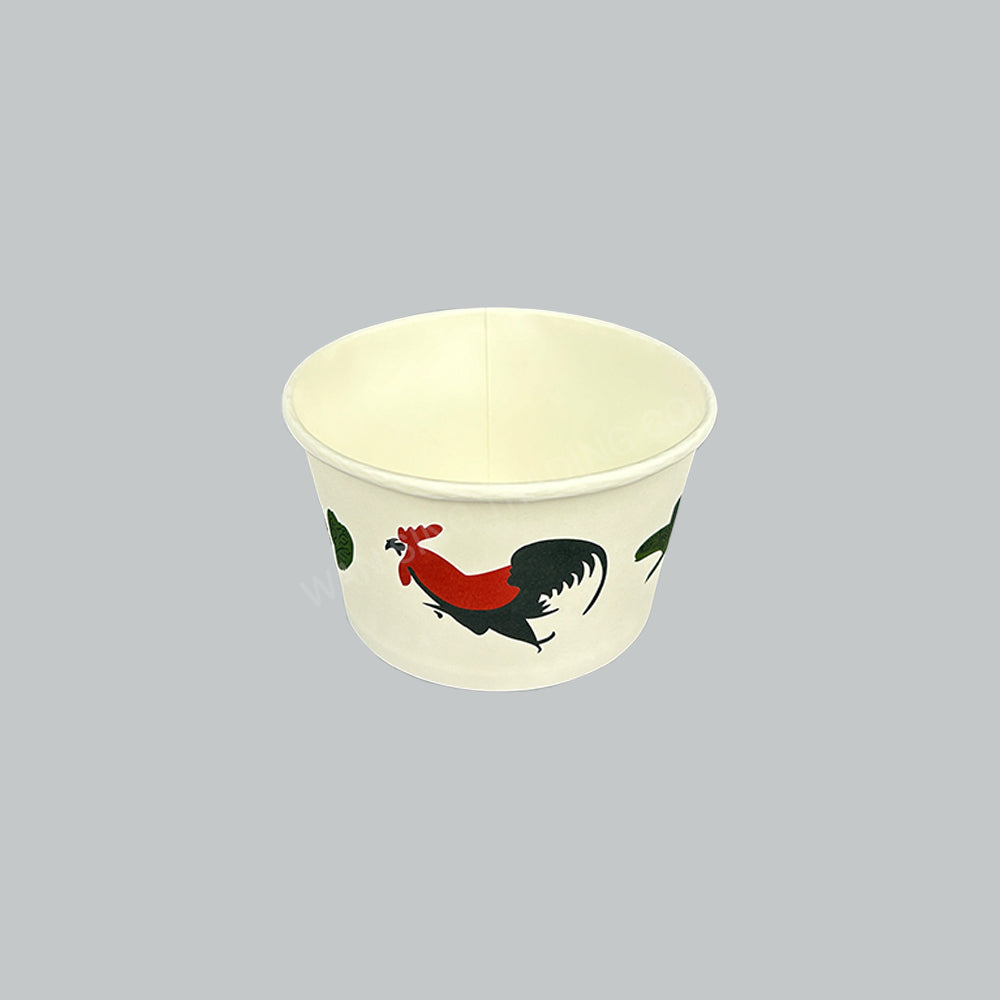 TBH PAPER BOWL 850ML-ROOSTER PRINT-50'SX12PKT/CTN