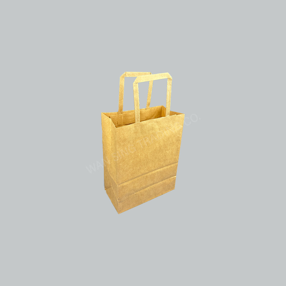 TBH BROWN PAPER BAG W/FLAT HDL 27X21X11CM