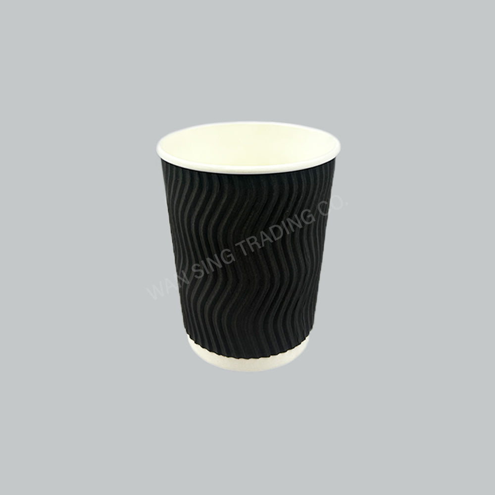 SAN PAPER CUP 8OZ - RIPPLE BLK 25'SX20PKT/CTN