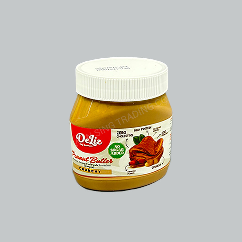 DELIZ PEANUT BUTTER CRUNCHY SUGAR FREE 350GX12