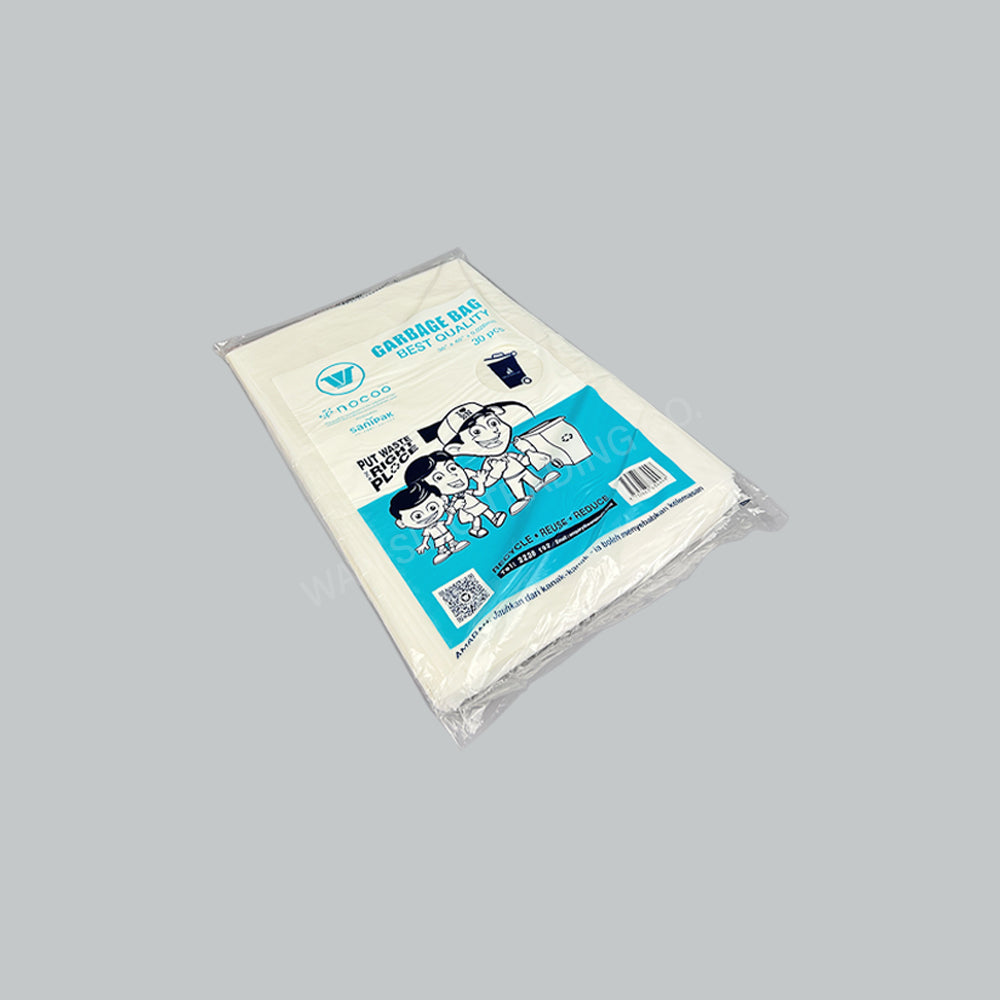 HD GARBAGE BAG NOCOO TRANS 36"X48"X0.028MM 30'SX10