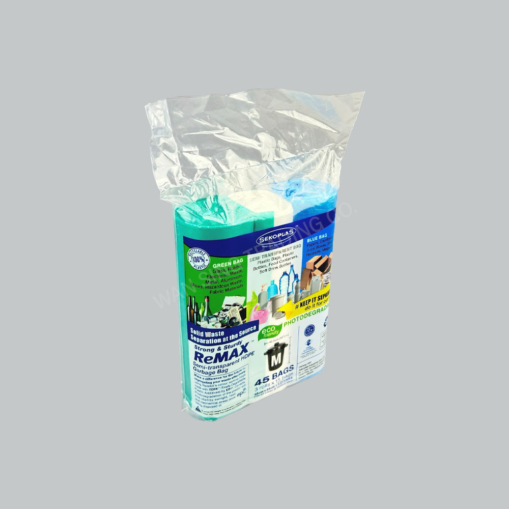 SEKOPLAS REMAX GARBAGE BAG M 16"X15" 3RX20OT/BDL