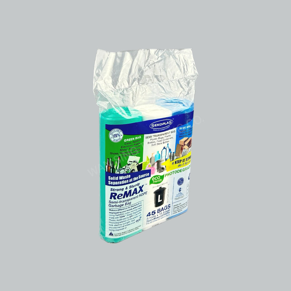 SEKOPLAS REMAX GARBAGE BAG L 18"X20" 3RX15OT/BDL