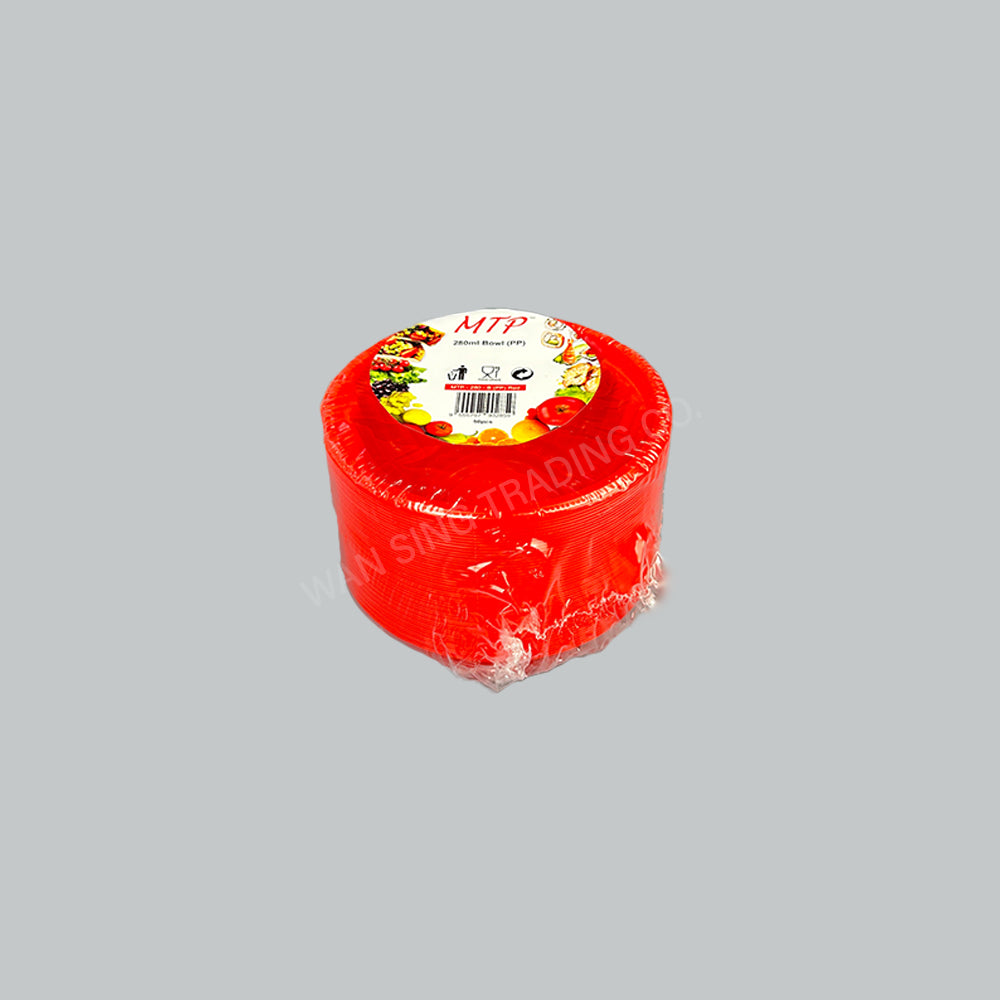 MTP MW PP BOWL 280ML RED - 50'SX20PKT/CTN