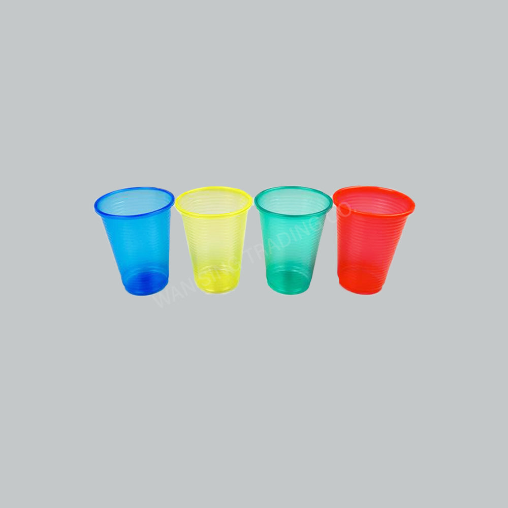 CB PP PLASTIC CUP 7OZ TRA/BLU/GRN/RED/YEL 50'S