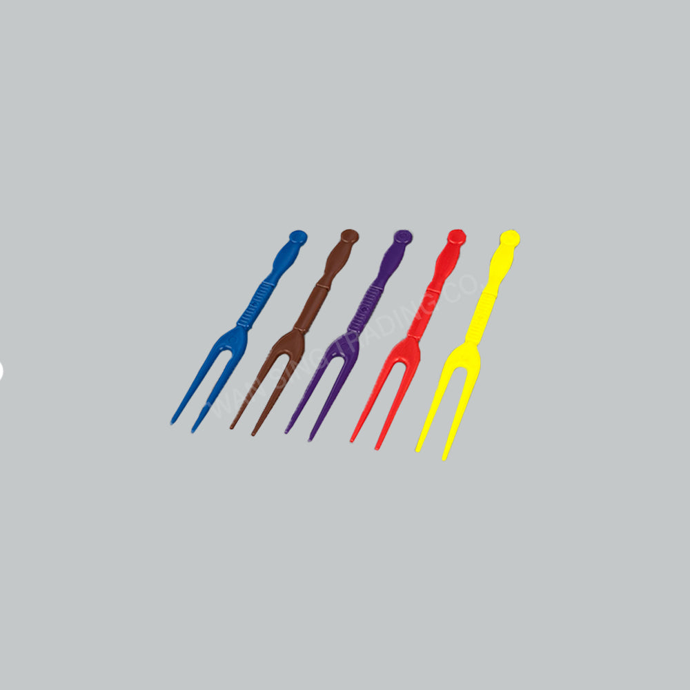 FX PLASTIC FORK PICK PR/BL/YL/RD ±100'SX50PKT/CTN
