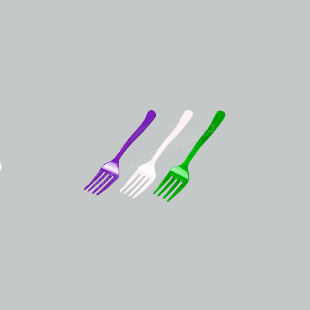 FX PLASTIC DESSERT FORK 4" GN/PN/PR 60'SX100PKT
