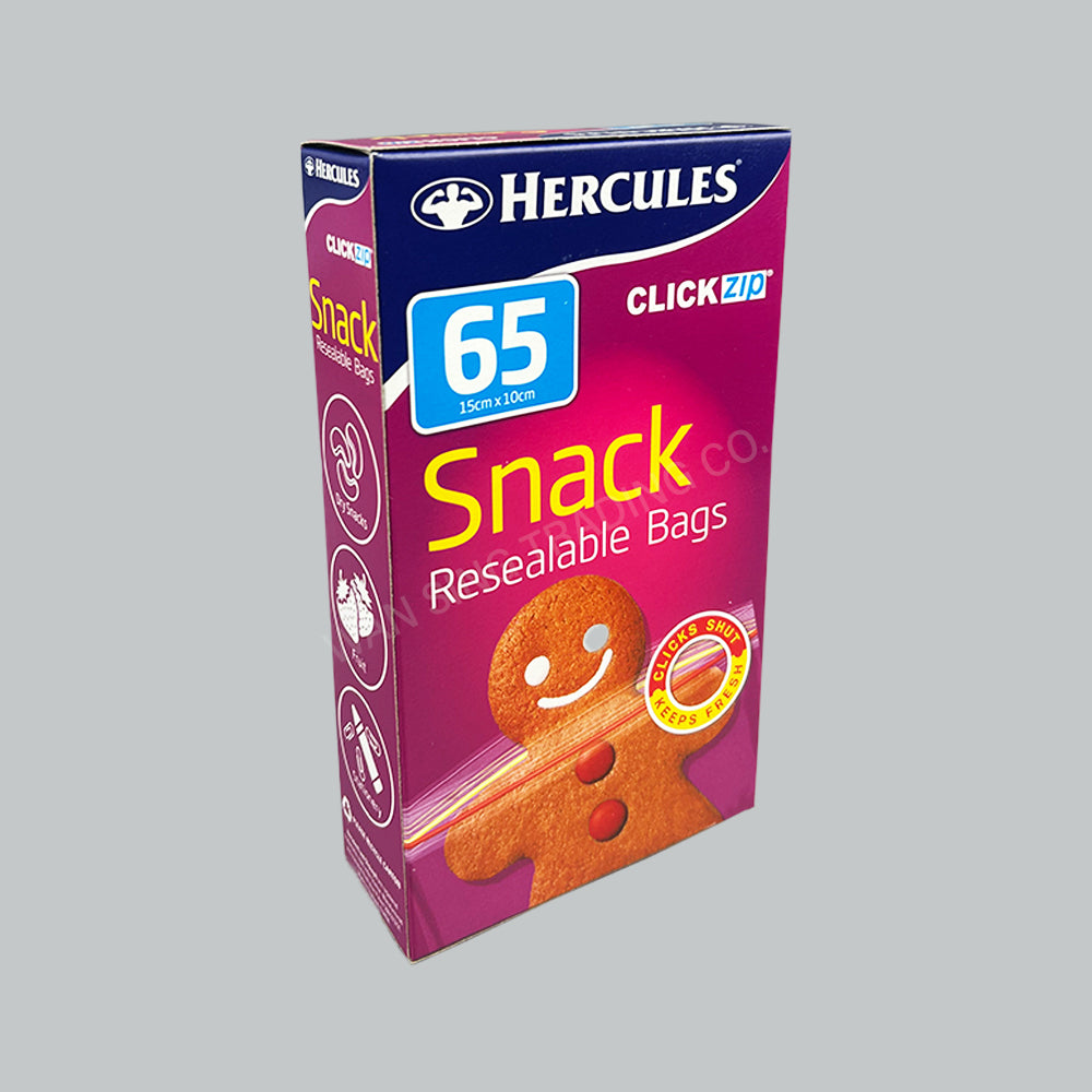 HERC CLICKZIP RESEAL SNACK 15X10CM 65'SX12PKT/CTN