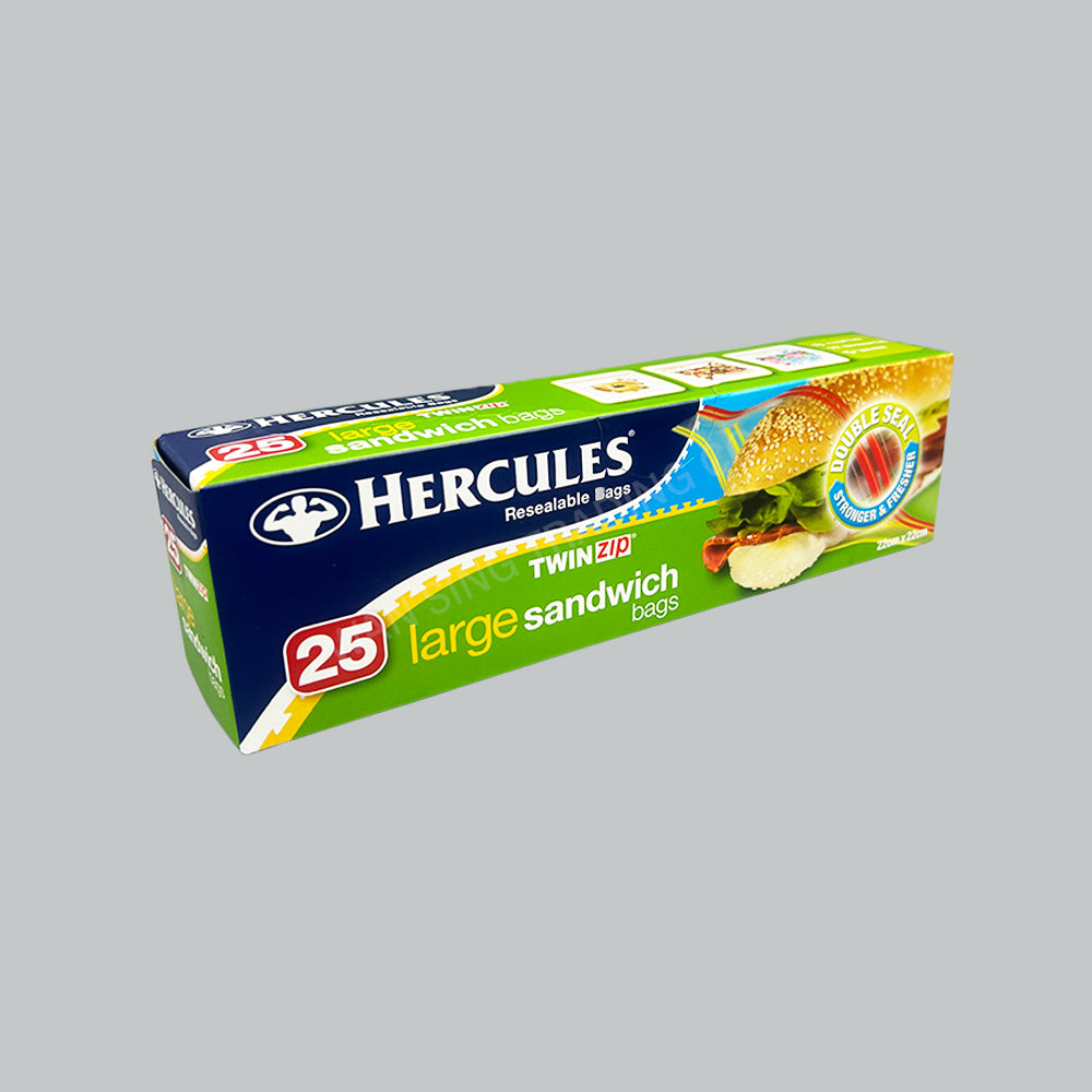 HERC TWINZIP RESEAL SANDWICH (L) 22X22CM 25'SX15PK