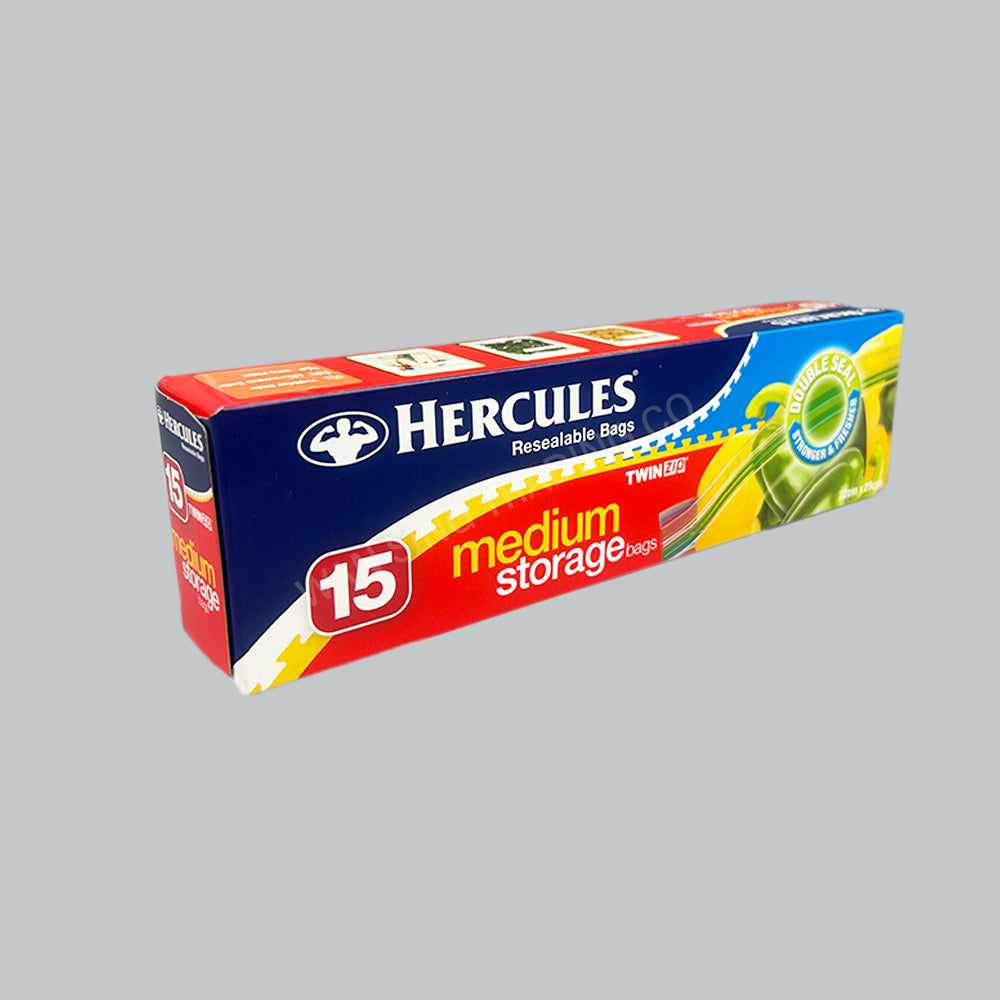 HERC TWINZIP STORAGE RESEAL (M) 22X25CM 15'SX15PKT