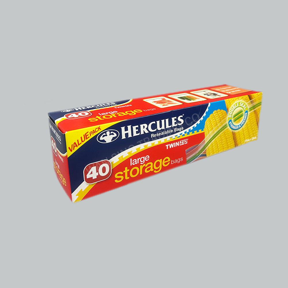 HERC TWINZIP STORAGE RESEAL VPACK 27X33CM 40'SX6PK