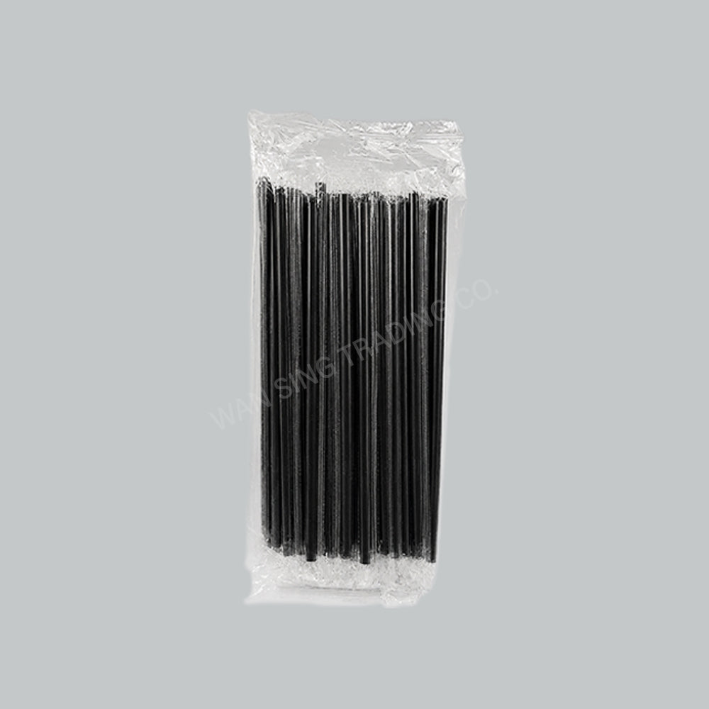 SAN FLEXIBLE STRAW IND WRAP 6X210MM BLK 50'S