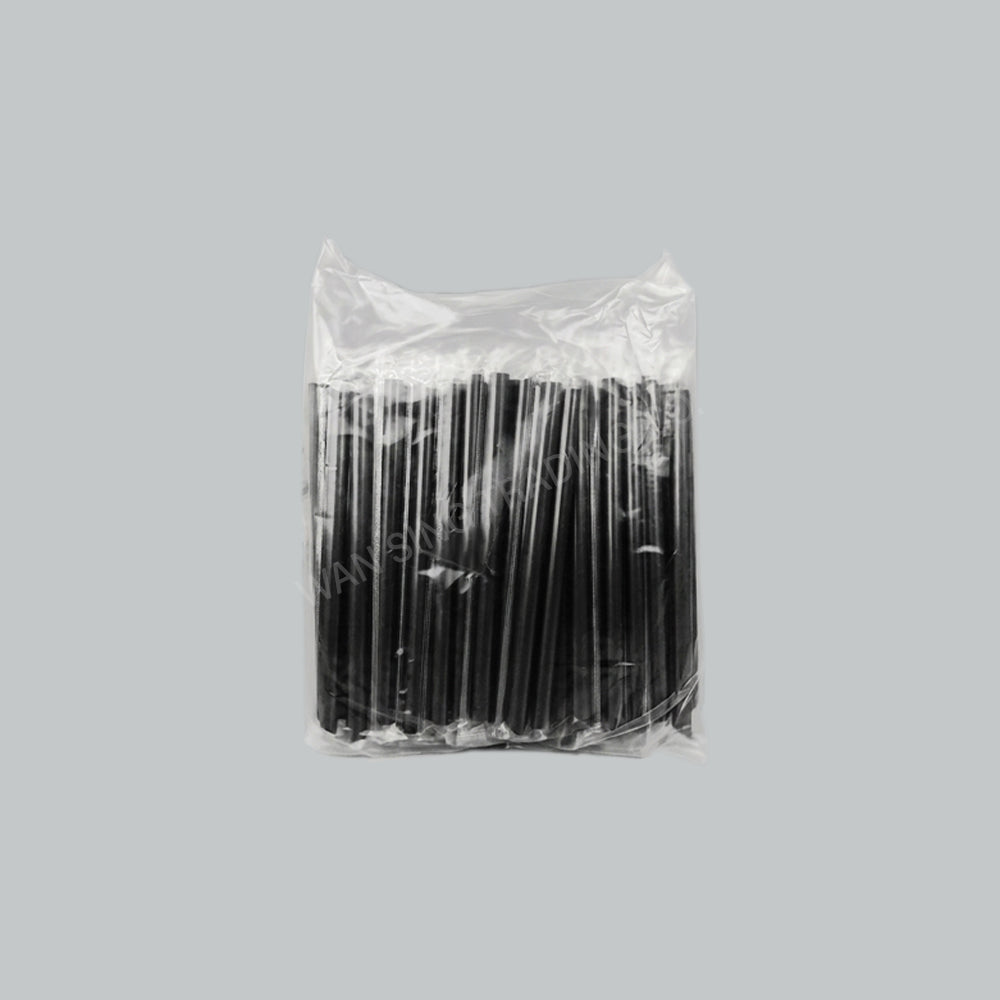 SAN PLASTIC STRAW IND WRAP 12X200MM BLK 50'S