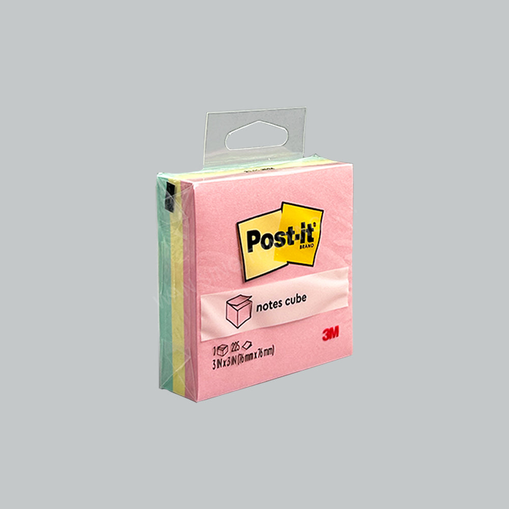 3M 654 POST-IT NOTES 3"X3" PASTEL PNK/YLW/BLU 6PAD
